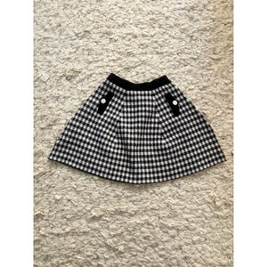 Girl’s Unbranded Black White Plaid Mini Skirt Sweater knit S